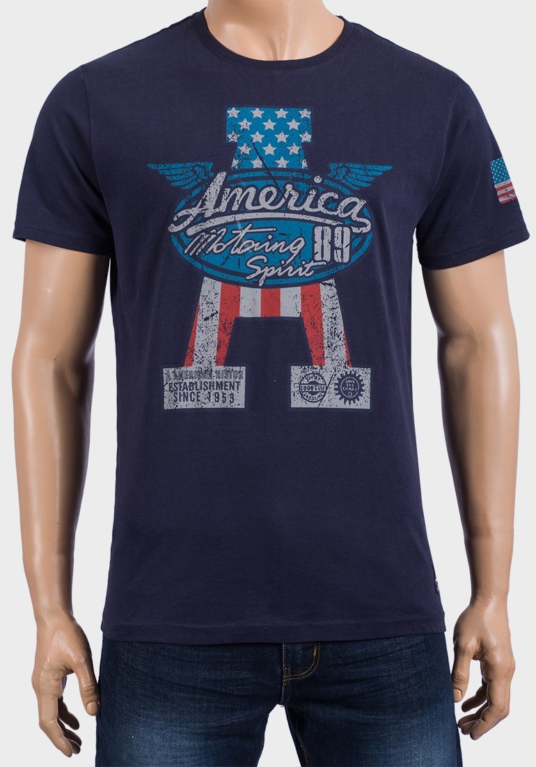 Brave Soul Mens America Print Brushed T-Shirt
