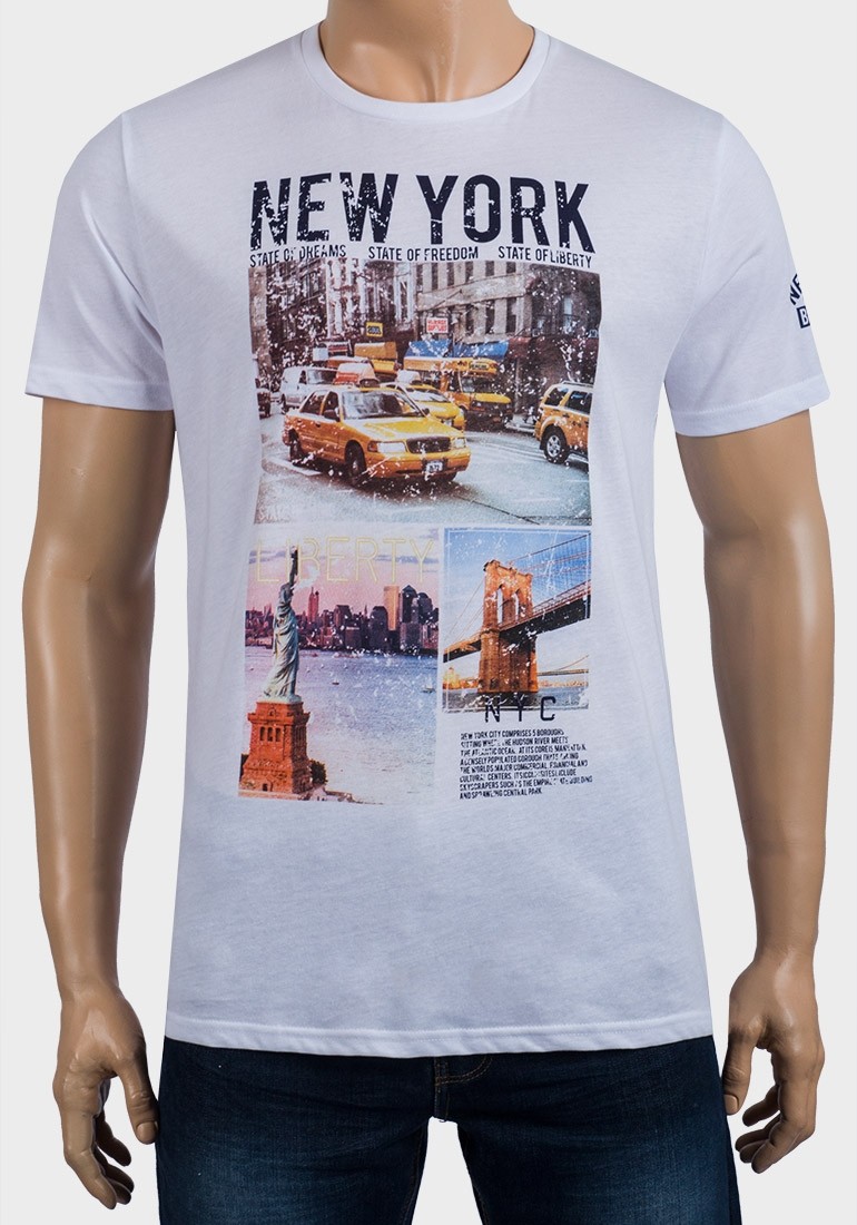 Brave Soul Mens New York City Retro Print T-Shirt